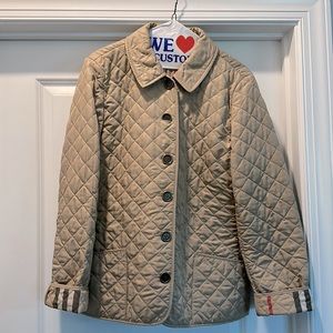 Genuine Burberry Brit Quilted Shell Jacket, Tan, Large